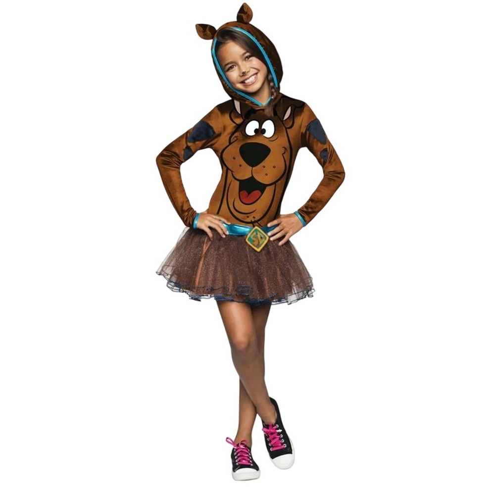 Scoobyā Doo Costume Dress Girls Brown Hooded Tutu Halloween Cosplay